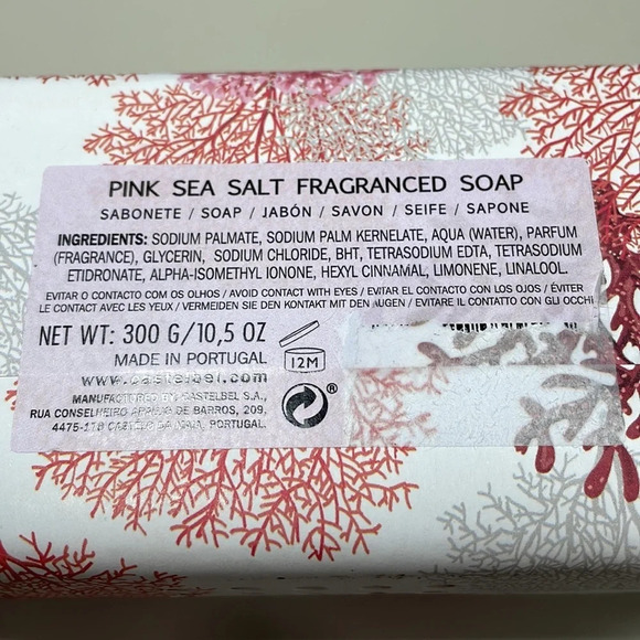 Castelbel Porto Pink Sea Salt Fragranced Soap 10.5 oz Luxury Bar Portugal - Picture 4 of 5